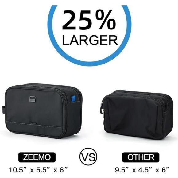 Large Toiletry Bag for Men Water Resistant Shaving Dopp Kit Travel Organizer - Picture 5 of 7